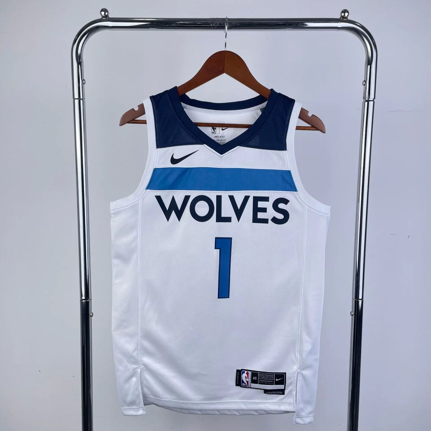 Timberwolves Home White NBA Jerseys