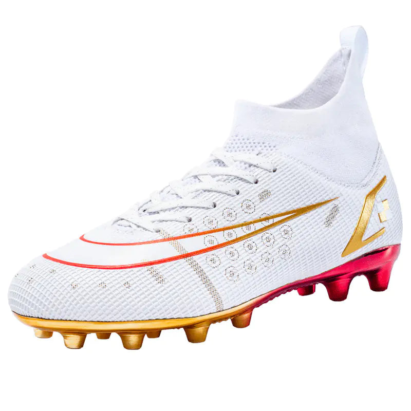Elite Gold High-Top Soccer Cleats
