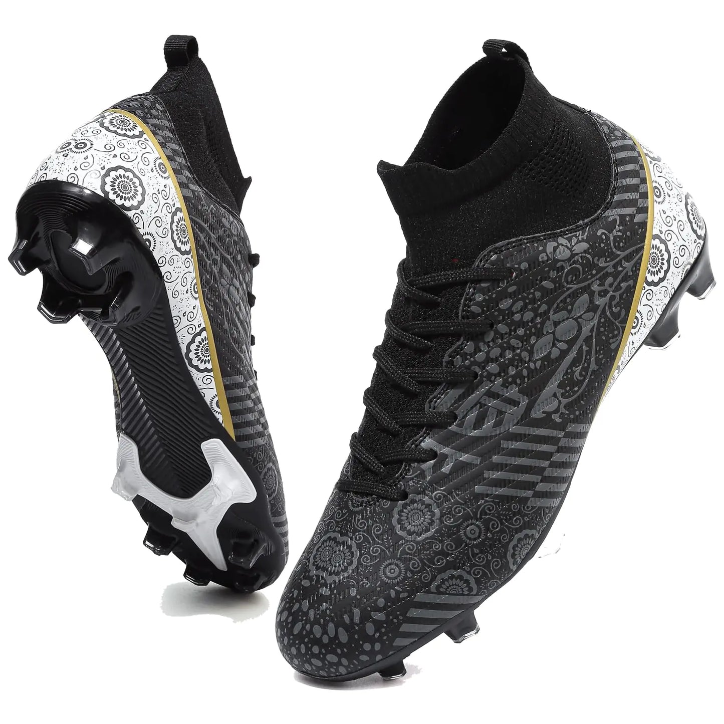 HaloTeam Mens Soccer Shoes Firm Ground Soccer Cleats Adults Athletic Outdoor/Indoor Professional Futsal Football Training Sneakers