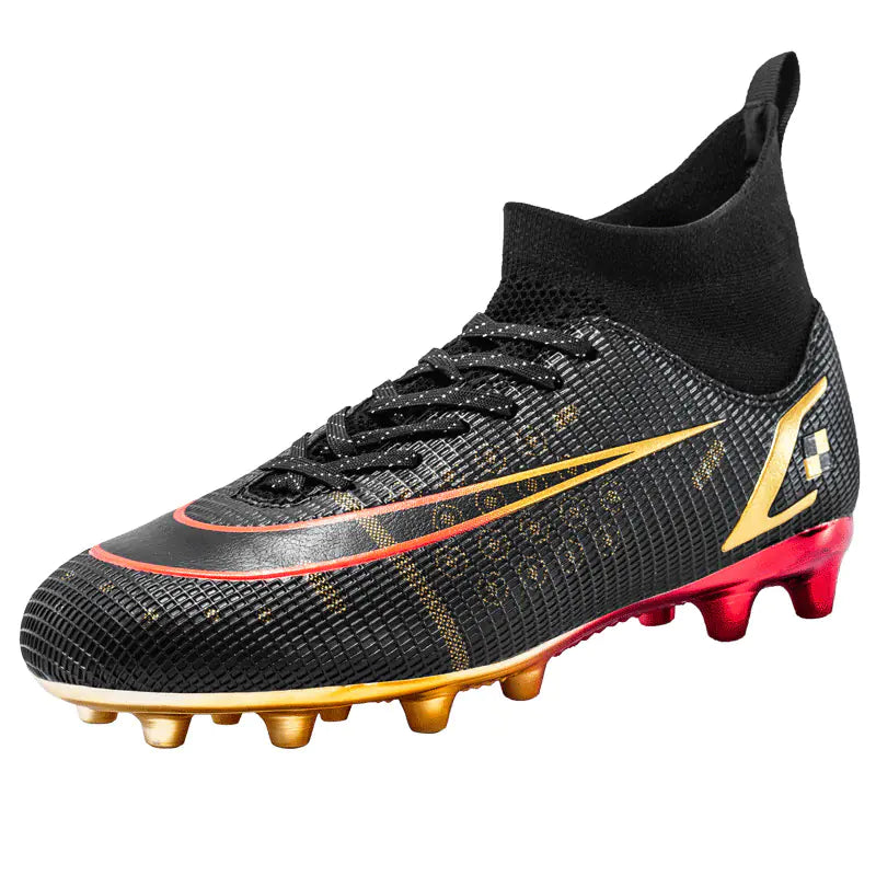 Elite Gold High-Top Soccer Cleats