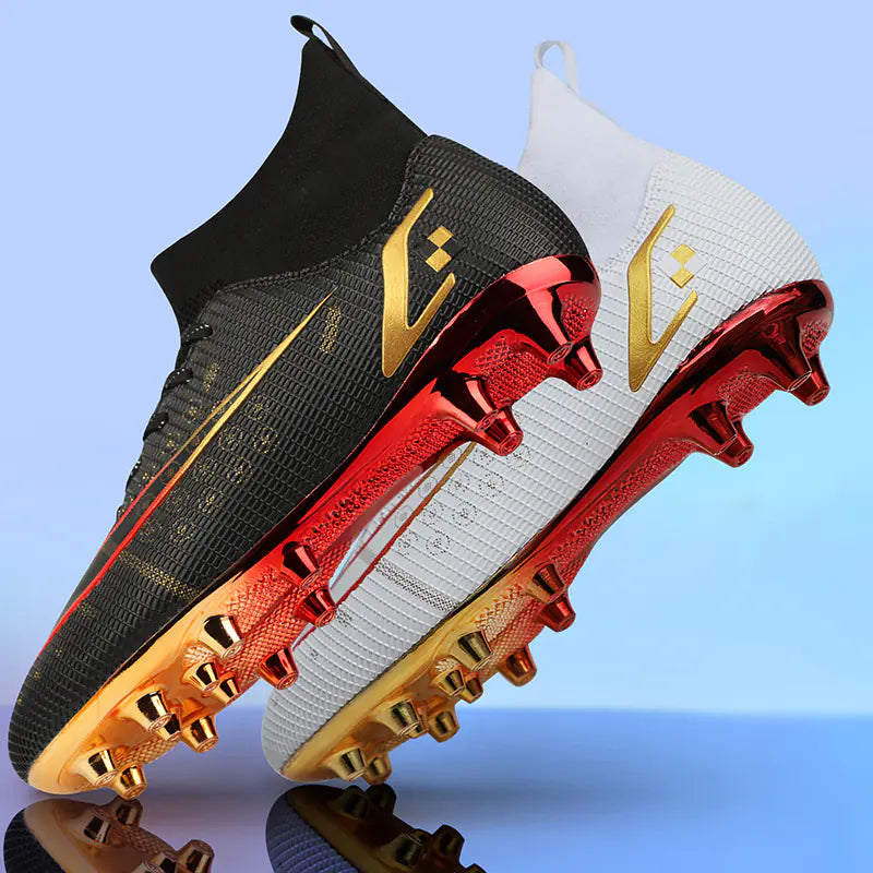 Elite Gold High-Top Soccer Cleats