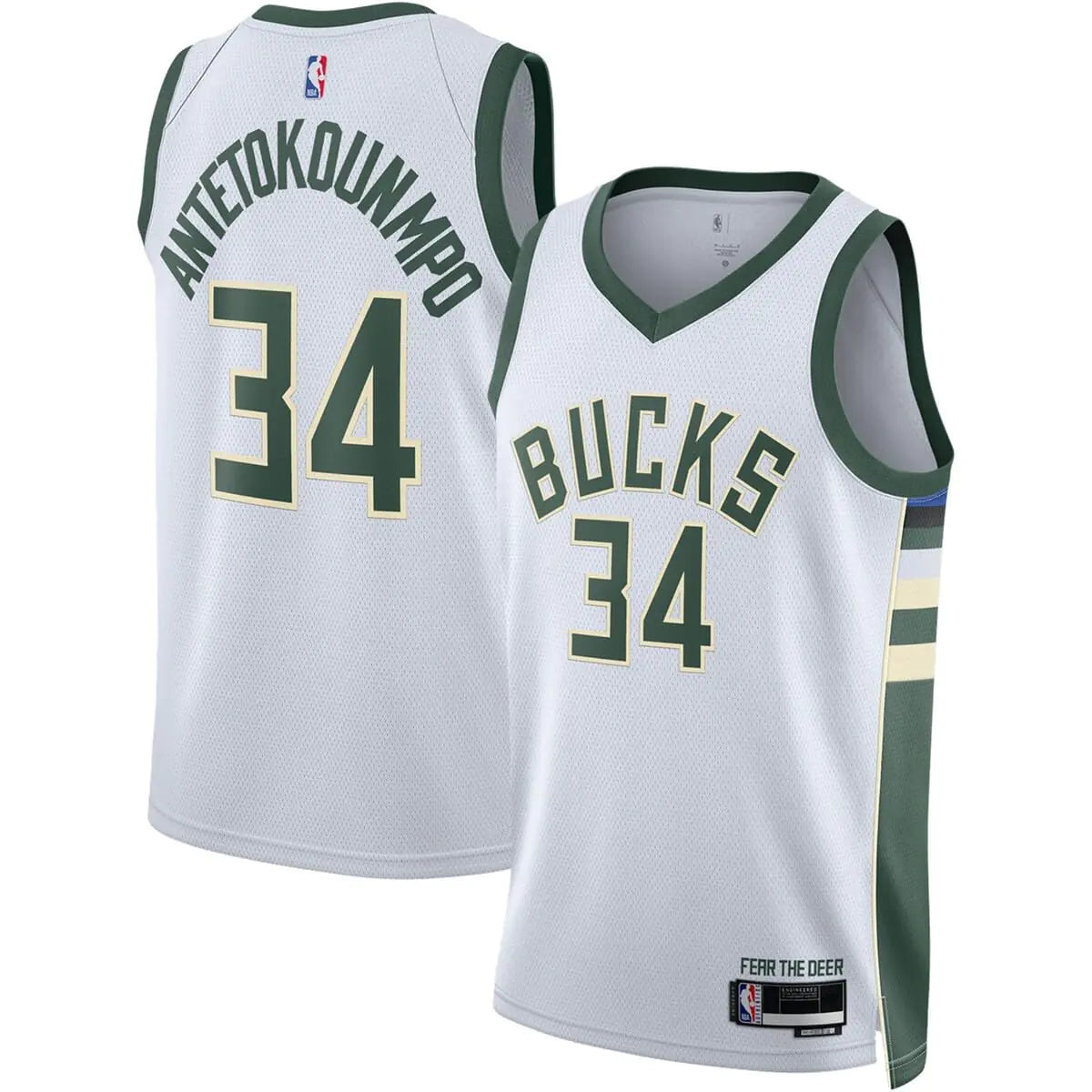 Giannis Antetkounmpo Milwaukee Bucks NBA Kids Youth 8-20 White Association Edition Swingman Jersey (Youth Medium 10-12)