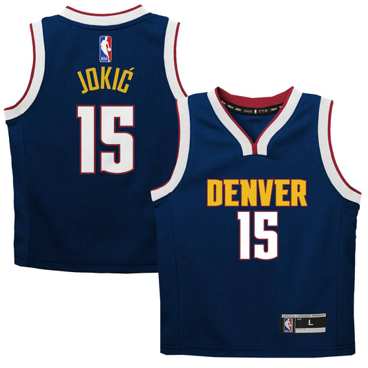 Nikola Jokic Denver Nuggets NBA Boys Kids 4-7 Navy Icon Edition Player Jersey (US Numeric 7 Regular Nikola Jokic Denver Nuggets Navy)