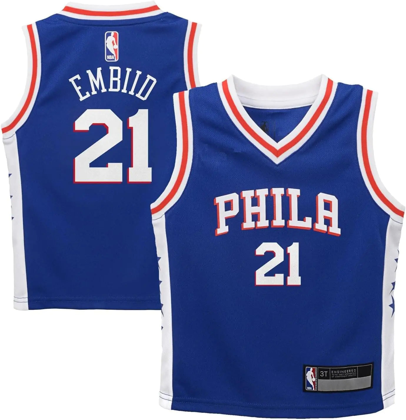 Joel Embiid Philadelphia 76ers NBA Boys Kids 4-7 Blue Icon Edition Player Jersey (Size 5/6)