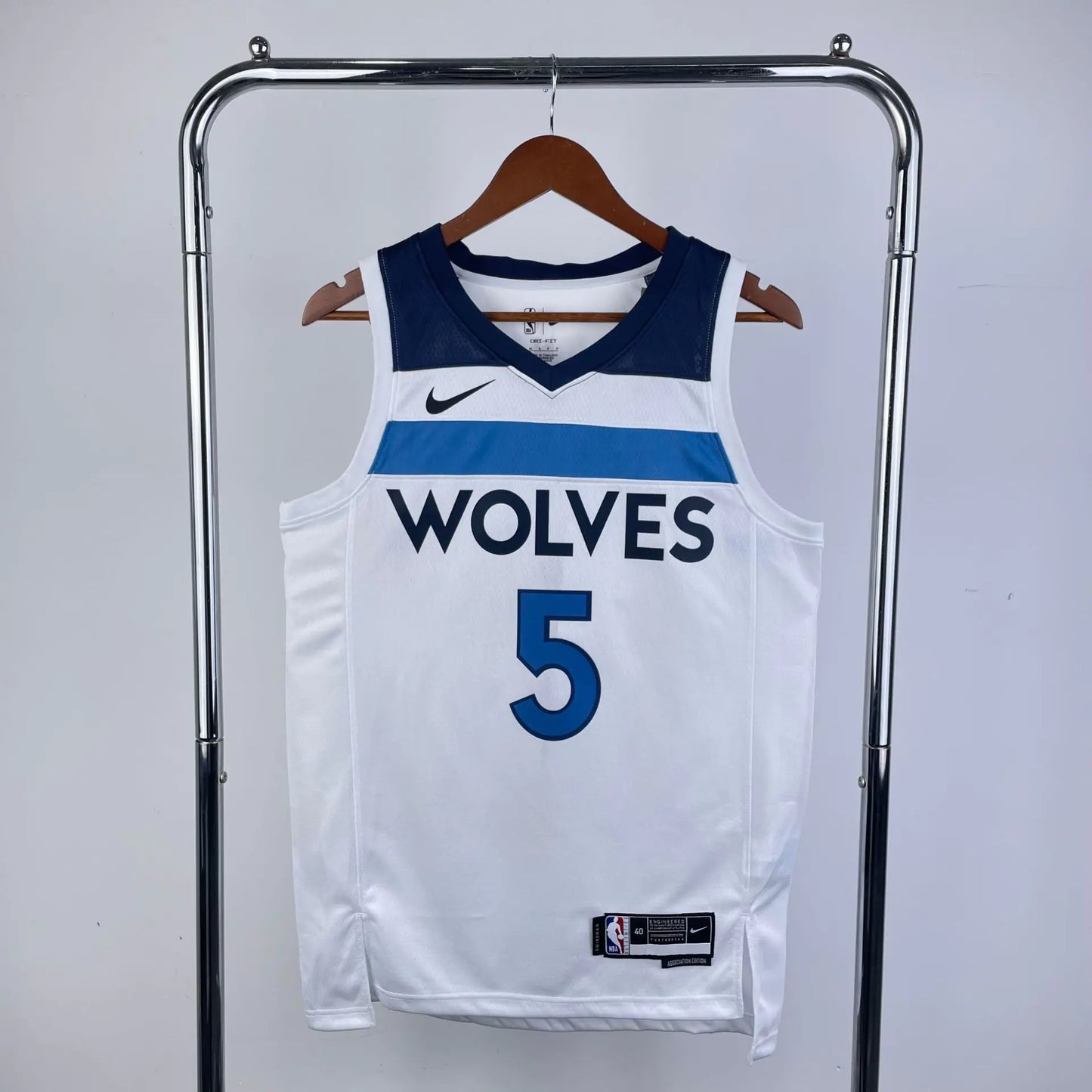 Timberwolves Home White NBA Jerseys