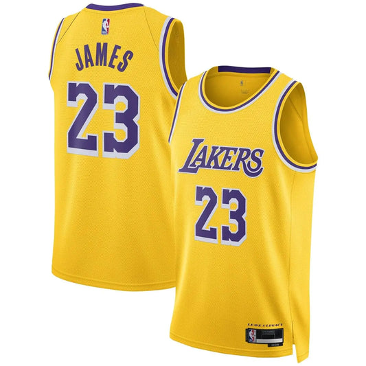 Lebron James Los Angeles Lakers NBA Kids Youth 8-20 Yellow Gold Icon Edition Swingman Jersey (US Numeric 18 20 Regular Yellow)