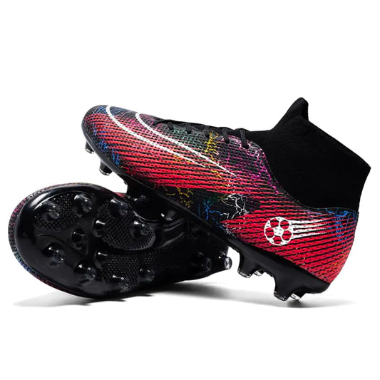 Football Cleats Men Women Non-Slip High Top Soccer Shoes Lightweight Shock Resistant Training Boots Sneaker Breathable Professional Turf Shoes Sport Athletic Ground Football Boots Soccer Cleats