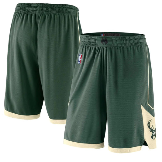 Milwaukee Bucks NBA Kids Youth 8-20 Icon Edition Green On-Court Swingman Performance Shorts (Size 14-16)