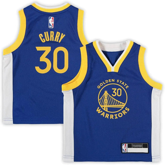 Stephen Curry Golden State Warriors NBA Boys Kids 4-7 Blue Icon Edition Player Jersey (Size 4)