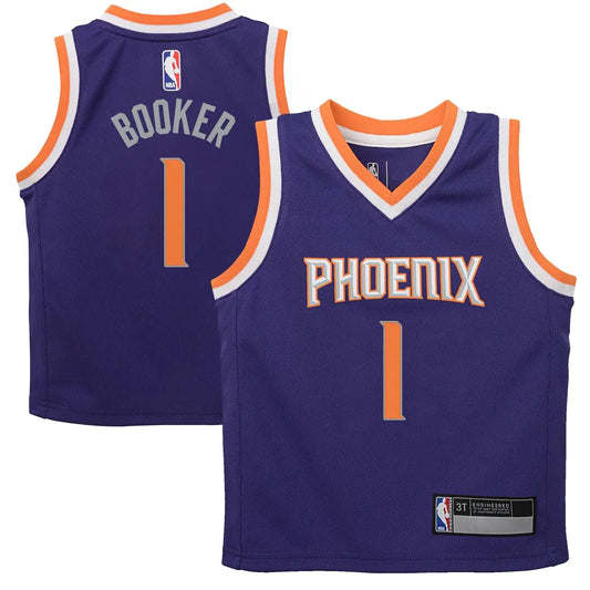 Devin Booker Phoenix Suns NBA Kids 4-7 Purple Icon Edition Player Jersey (Size 5/6)